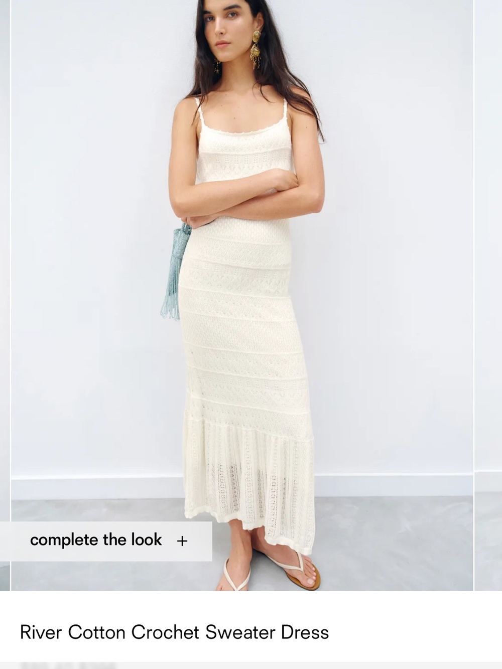 Reformation Cream Crochet Slip Maxi Dress - Picture 3 of 4